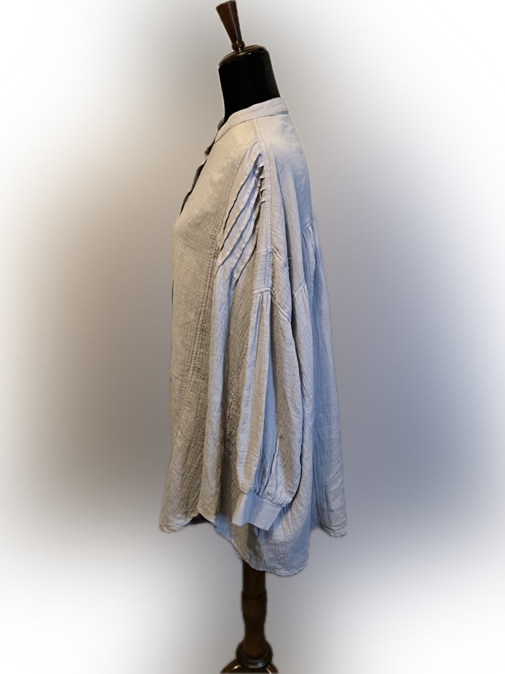 Peach Love California Light Blue Oversized Half Button Pullover Tunic size S - Picture 6 of 13